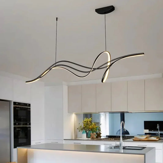 Modern Minimalist Led Pendant Lights Design for Dining Room Salon Table Center Chandeliers Lamparas Home Decor Lighting Fixture