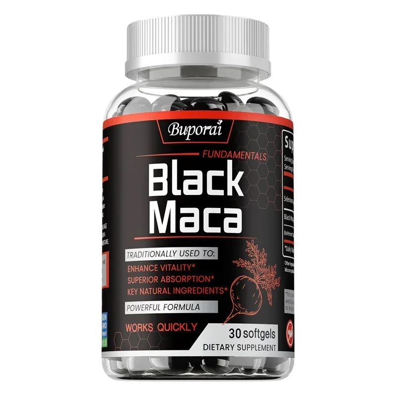 Black Maca Supplement - Natural Nergizer, Improve Performance, Energy, Endurance Muscle Mass Improve, Balance Hormones