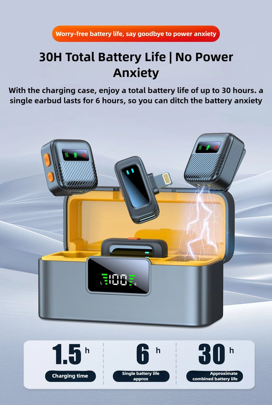 Original Magnetic Wireless Lavalier Lapel Microphone For Vlogging iPhone Type-C Live Streaming Voice Recording Interview Mic