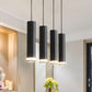 Angelina 6 - Light Matte Black Kitchen Island Pendant No Bulb