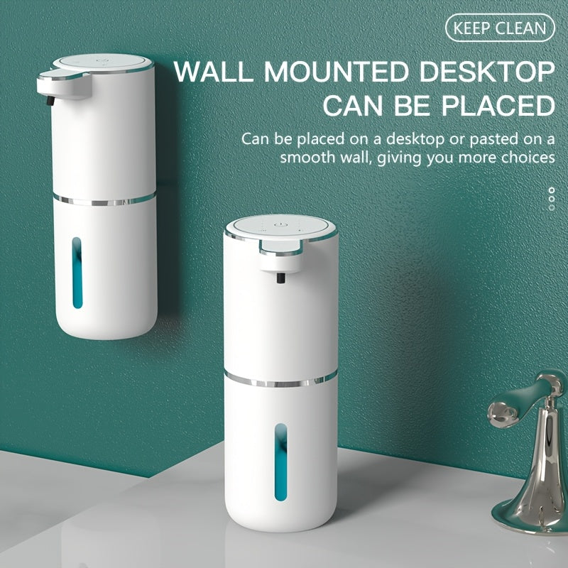 12.85oz Automatic Soap Dispenser with Touchless Sensor - Wall-Mounted, Rechargeable Lithium Battery, USB Charging, Modern Design for Bathroom And Kitchen, Bathroom Soap Dispenser|Modern Soap Dispenser|Touchless Soap Dispenser