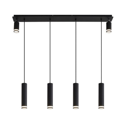 Angelina 6 - Light Matte Black Kitchen Island Pendant No Bulb