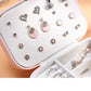 Portable Jewelry Box Jewelry Organizer Display Travel Jewelry Case Boxes Button Leather Storage Zipper Jewelers Joyero