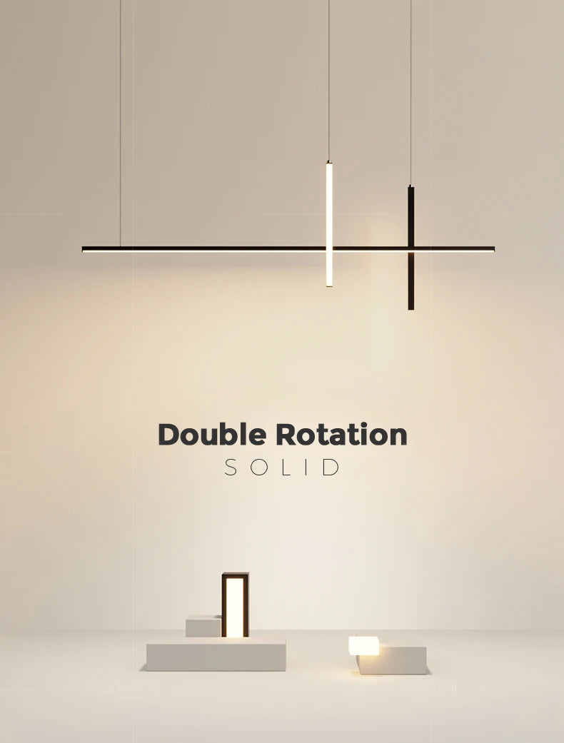 Modern Minimalist Led Chandelier Dimmable Black for Table Dining Room Kitchen Bar Pendant Lamp Lighting Suspension Design Luster