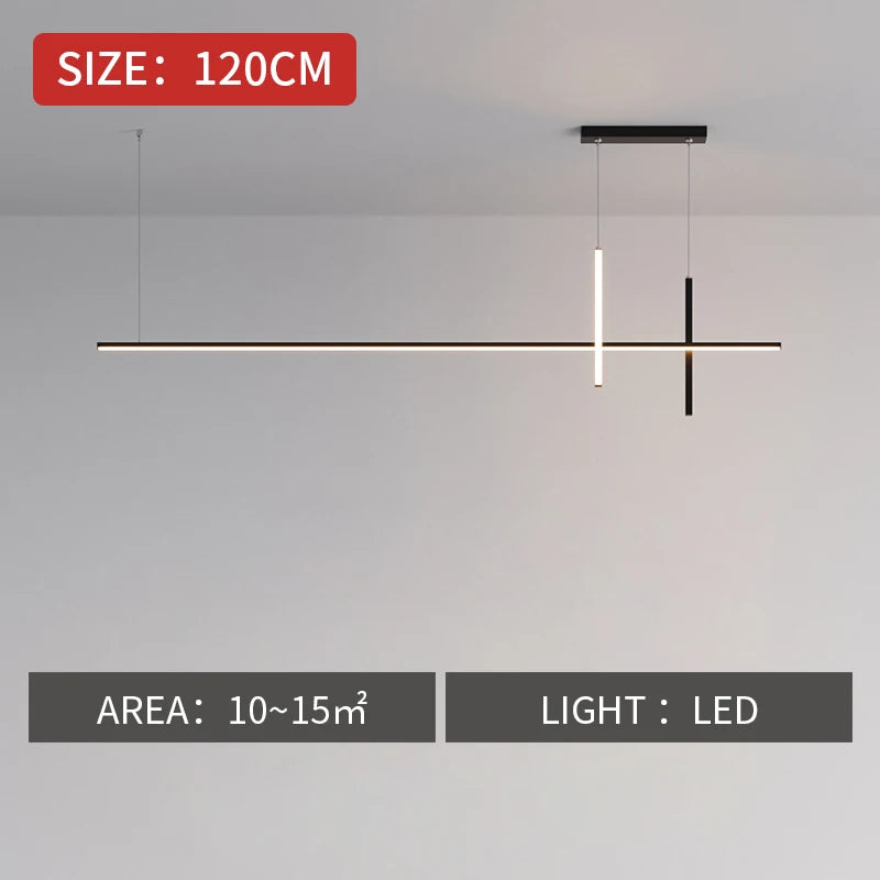 Modern Minimalist Led Chandelier Dimmable Black for Table Dining Room Kitchen Bar Pendant Lamp Lighting Suspension Design Luster
