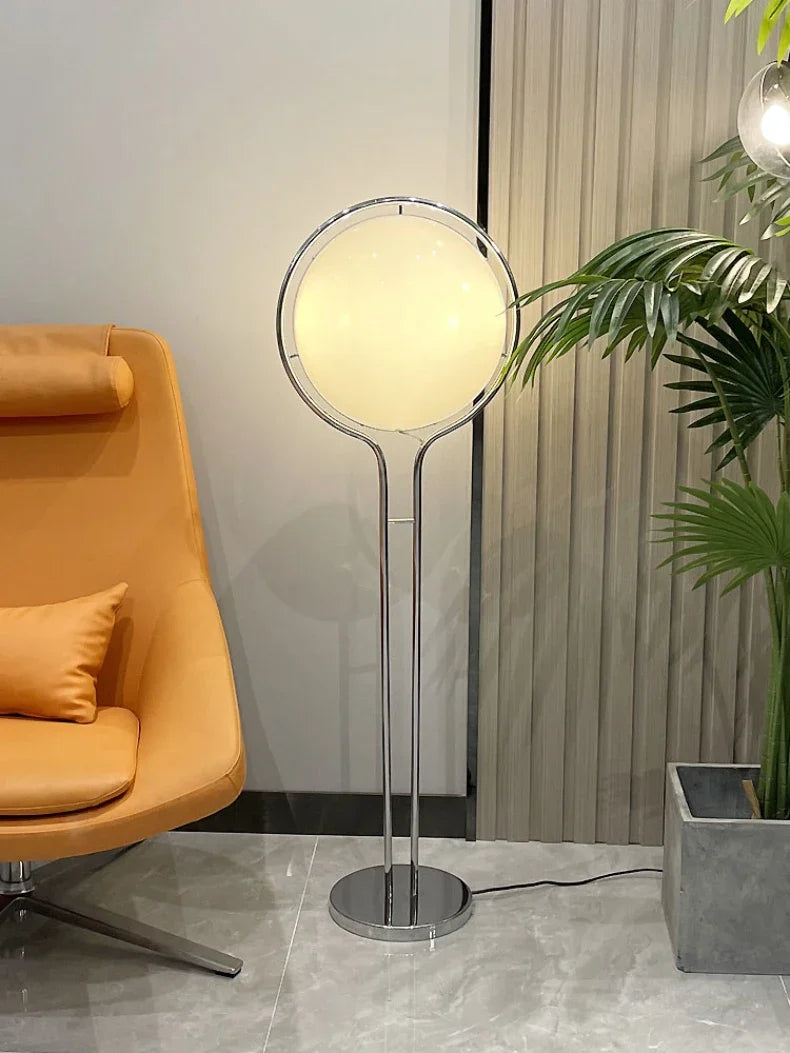 Garrault  Delord Floor Lamp Chrome Metal White Acrylic Ball Floor Light Living Room Hotel Room Sofa  Decoration Lamp