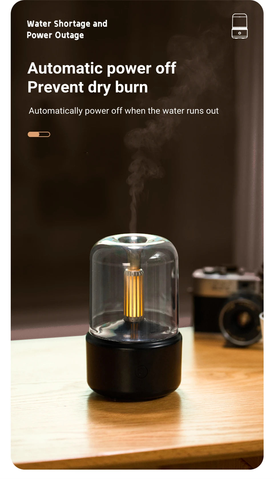 Candlelight Fire Flame Aromatherapy Essential oil Diffuser for Home Room Fragrance Ultrasonic  Air Humidifier USB Aroma Diffuser