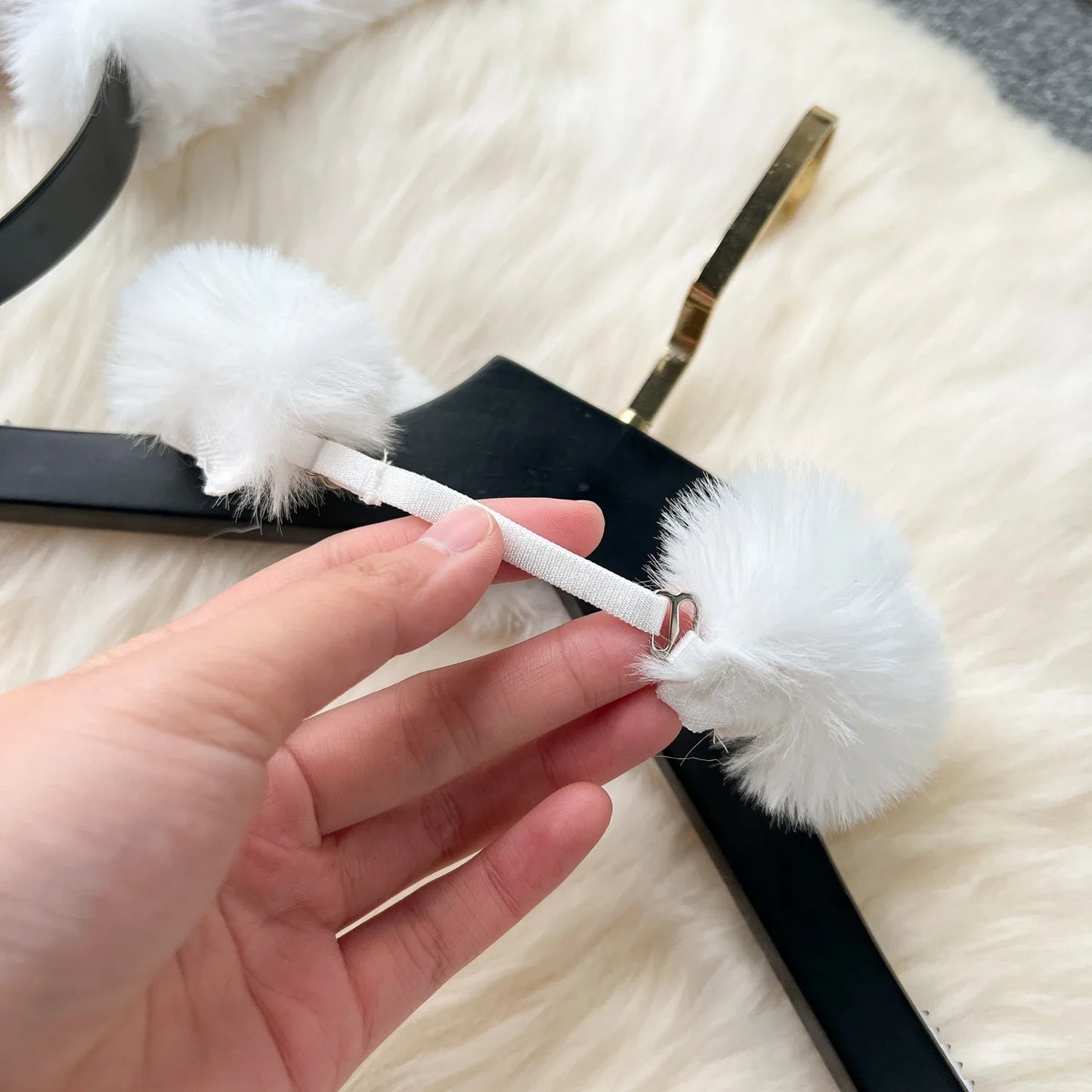 Women Sexy Christmas Velour Bra Brief Suits Fashion Intimate Lingerie 5 Piece Erotic Bras Thongs Outfits Underwear Sets