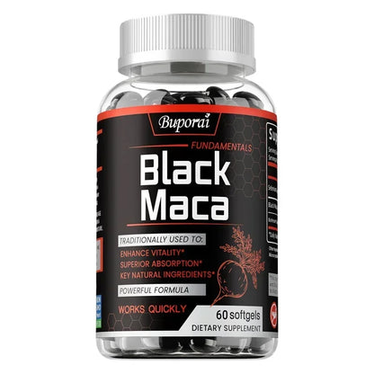 Black Maca Supplement - Natural Nergizer, Improve Performance, Energy, Endurance Muscle Mass Improve, Balance Hormones