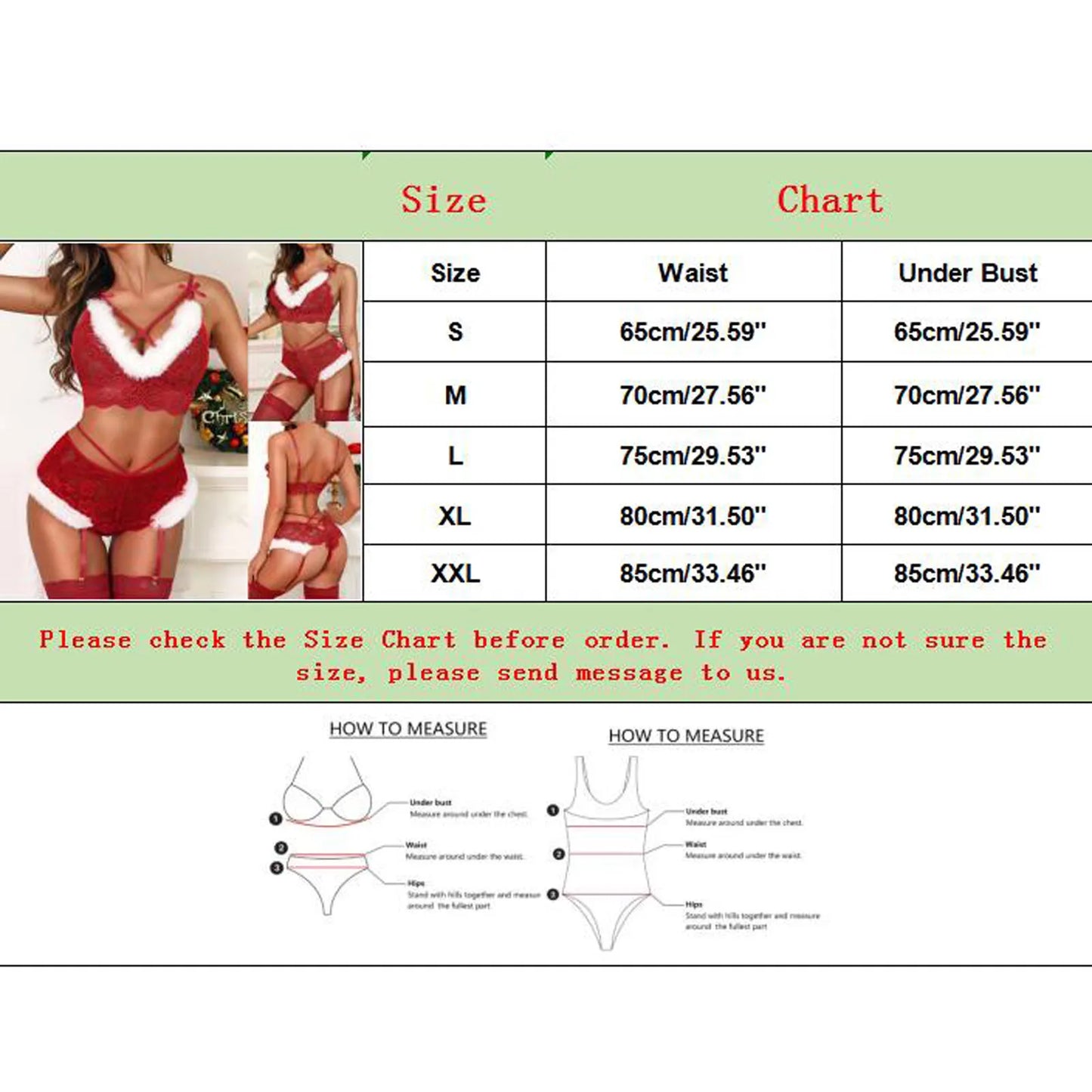 Women 2pc Christmas Lingerie Set Two Piece Red Underwear Lingerie Underwear Sleepwear Satin Lingerie Set for Women plus Size