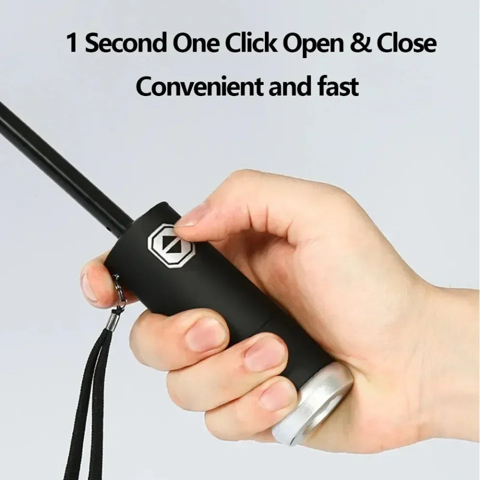 Folding Automatic Umbrella Business UV Protection Sunshade with Led Lighted Reinforced Wind Resistant and Waterproof Umbrella