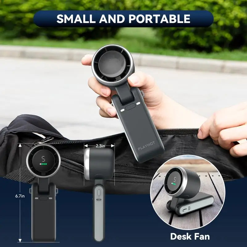 2025 Popular Portable Handheld Turbo Fan, 5 Gear Wind Hand Fan, Handheld Fan, Portable Mini Hand Fans, USB Rechargeable Turbo Fa