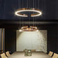 Nordic Led Ring Chandelier Modern Design Rose Gold Black White and Gold Lamp For Living Room Staircase Hotel Kitchen Bar Lights