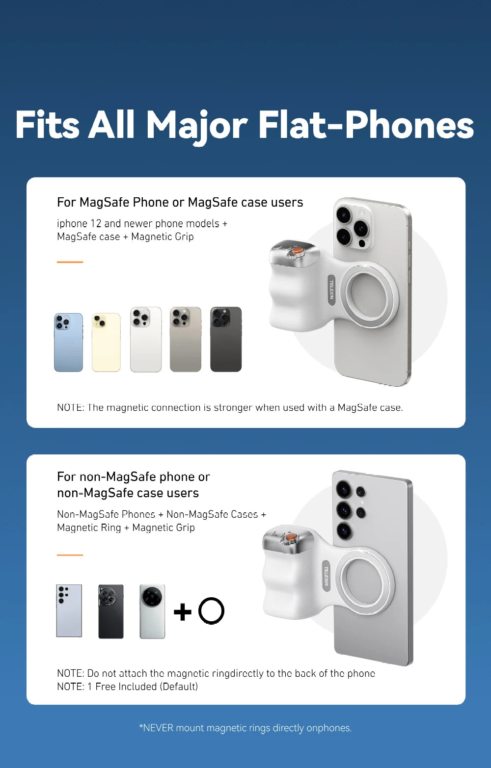 Magnetic Phone Camera Shoot Hand Grip Phone Holder Shooting Aid Remote Control Handle for Iphone HUAWEI SAMSUNG Phone