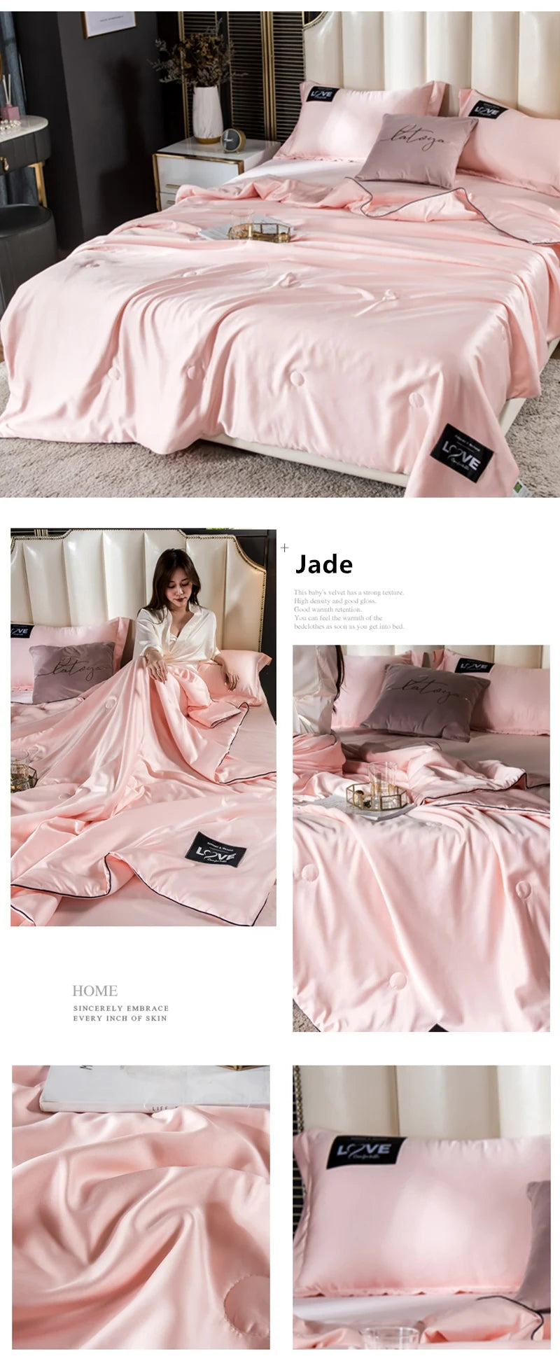 Summer Mulberry Silk Comforter Duvet Insert Luxury Natural Silk Blanket Satin Bedding Quilt Queen Single Double Twin Size Bed