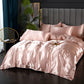 Silk Bedding Set with Duvet Cover Bed Sheet Pillowcase Luxury Satin Bedsheet Solid Color Double Single King Queen Full Twin Size