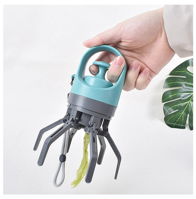 Portable Dog Pooper Scooper with Garbage Bag Outdoor Pet Poop Grabber Claw Fecal Shovel Picker Dog Fecal Collector Cleaning Tool