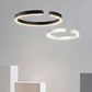 Nordic Led Ring Chandelier Modern Design Rose Gold Black White and Gold Lamp For Living Room Staircase Hotel Kitchen Bar Lights