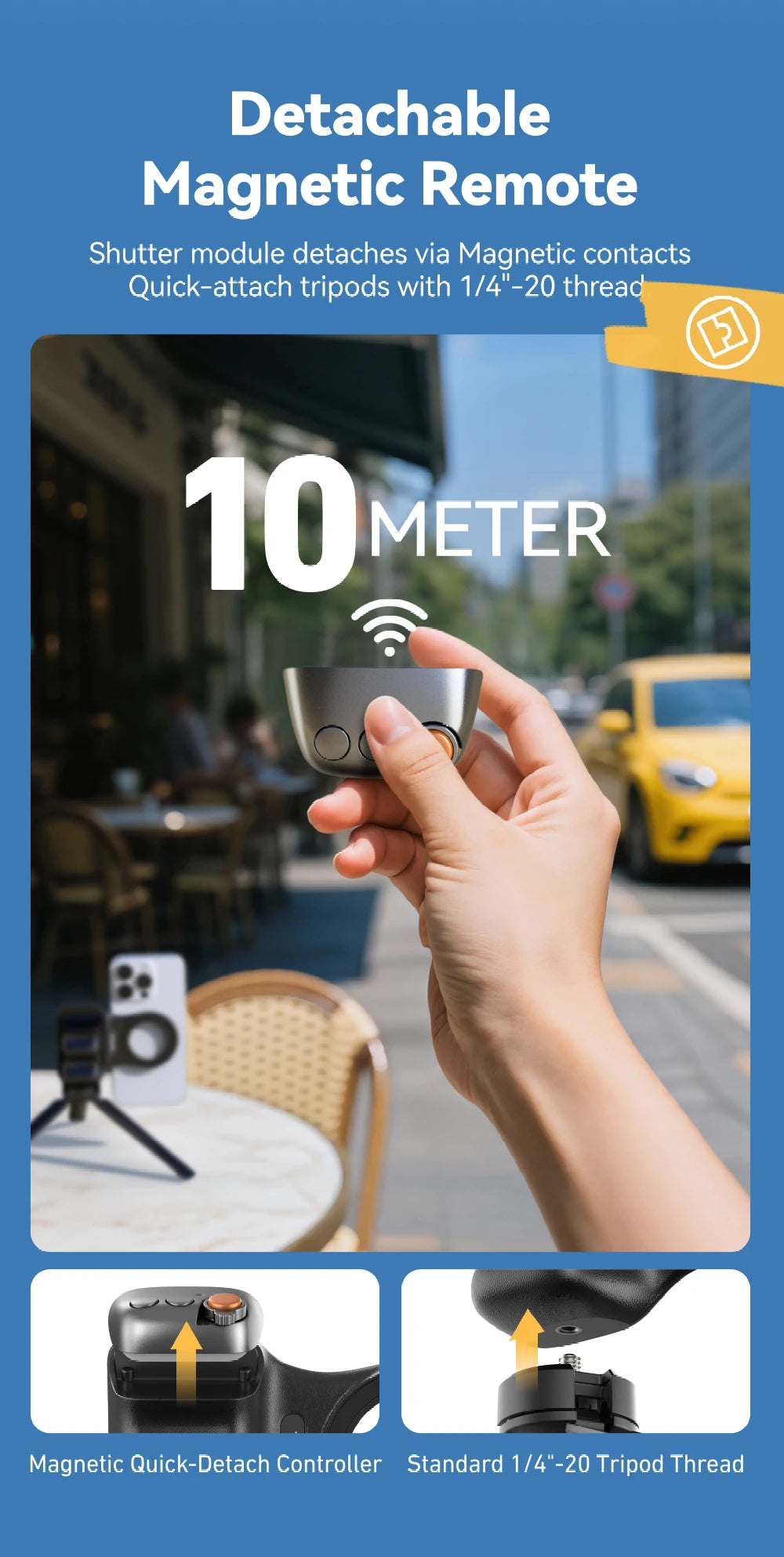 Magnetic Phone Camera Shoot Hand Grip Phone Holder Shooting Aid Remote Control Handle for Iphone HUAWEI SAMSUNG Phone