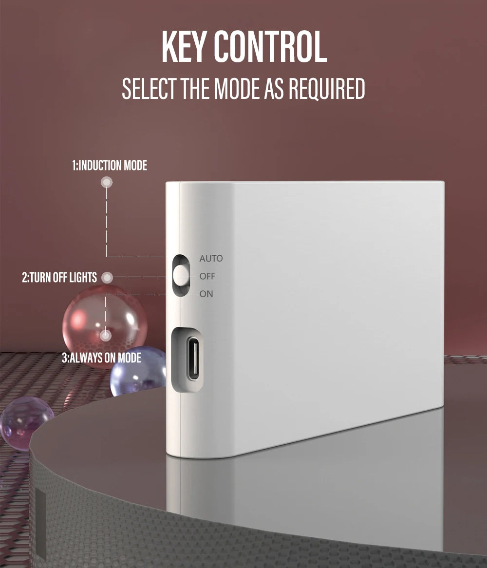 LED Induction Night Light Wireless USB Charging Human Body Induction Wall Light Bedroom Corridor Cabinet Bathroom Night Light