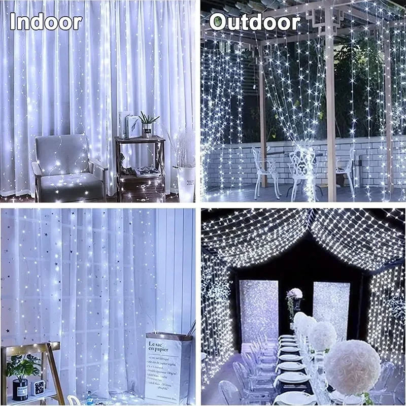 3M USB LED Curtain Garland – Fairy Lights for Christmas, Garden, and Events