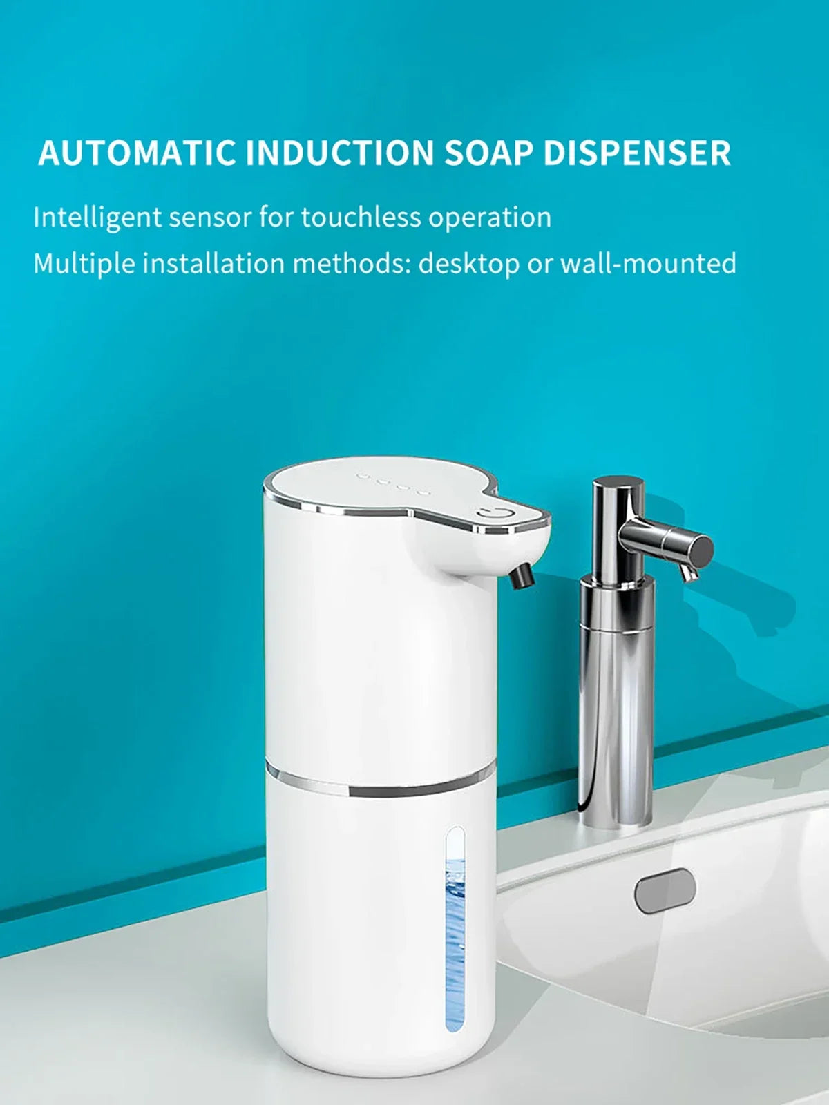 Waterproof Automatic Soap Dispenser 350ml Foaming Soap Dispenser Type C Rechargeable Electric  Adjustable Foam Soap Dispenser