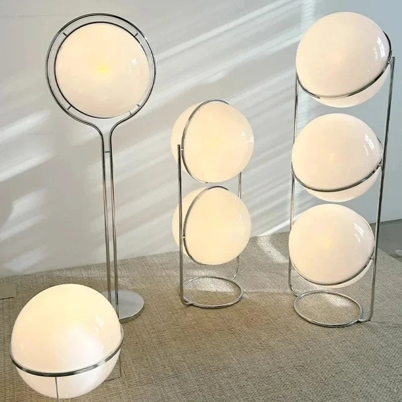 Garrault  Delord Floor Lamp Chrome Metal White Acrylic Ball Floor Light Living Room Hotel Room Sofa  Decoration Lamp