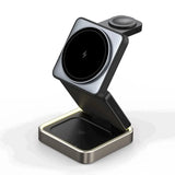 3-in-1 Wireless Foldable Charging Station, 15W Fast Charging, Magnetic & Portable, Compatible with Phones/Earbuds/Watches