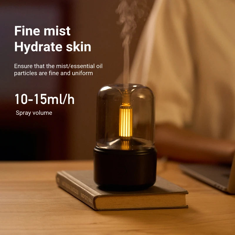 Candlelight Fire Flame Aromatherapy Essential oil Diffuser for Home Room Fragrance Ultrasonic  Air Humidifier USB Aroma Diffuser