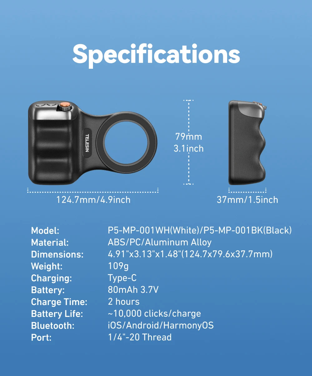 Magnetic Phone Camera Shoot Hand Grip Phone Holder Shooting Aid Remote Control Handle for Iphone HUAWEI SAMSUNG Phone