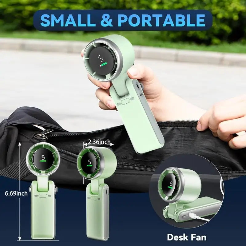 2025 Popular Portable Handheld Turbo Fan, 5 Gear Wind Hand Fan, Handheld Fan, Portable Mini Hand Fans, USB Rechargeable Turbo Fa