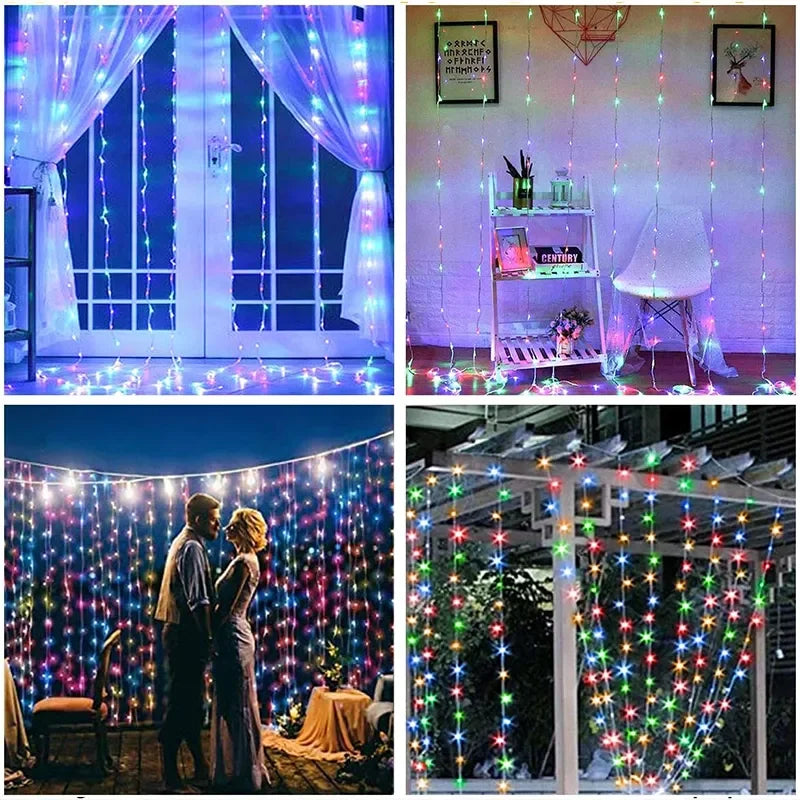 3M USB LED Curtain Garland – Fairy Lights for Christmas, Garden, and Events