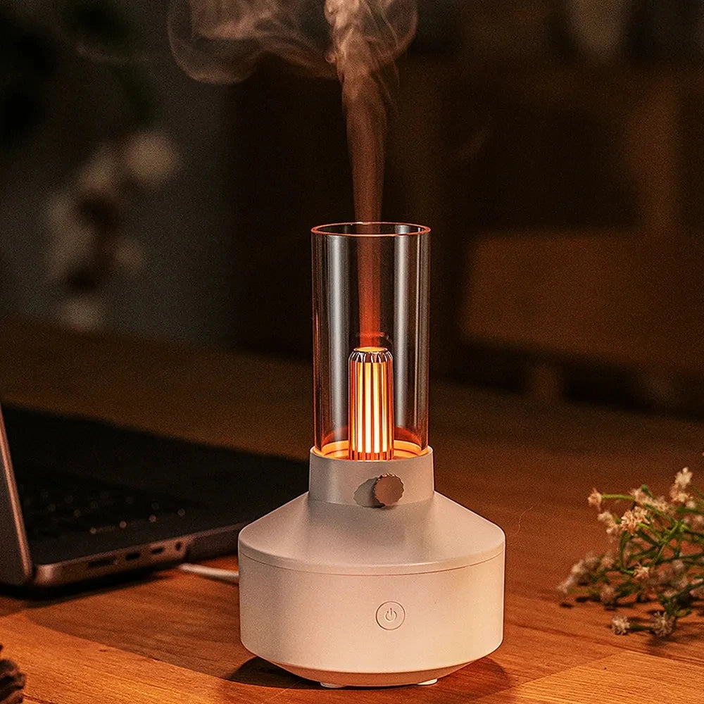 Candlelight Fire Flame Aromatherapy Essential oil Diffuser for Home Room Fragrance Ultrasonic  Air Humidifier USB Aroma Diffuser