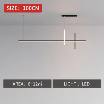 Modern Minimalist Led Chandelier Dimmable Black for Table Dining Room Kitchen Bar Pendant Lamp Lighting Suspension Design Luster