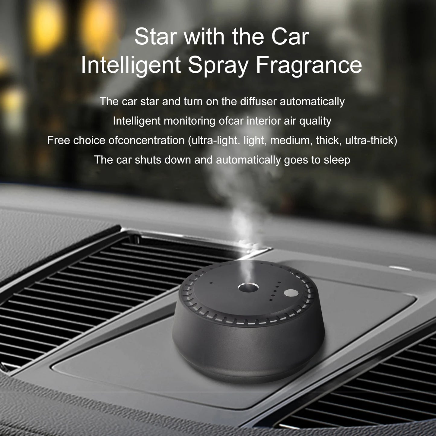 1 Pc Intelligent Auto Scents Aromas Machine Fragrance Diffusers Freshener Black-Metal For Homes Cars Offices Usb Power Supply