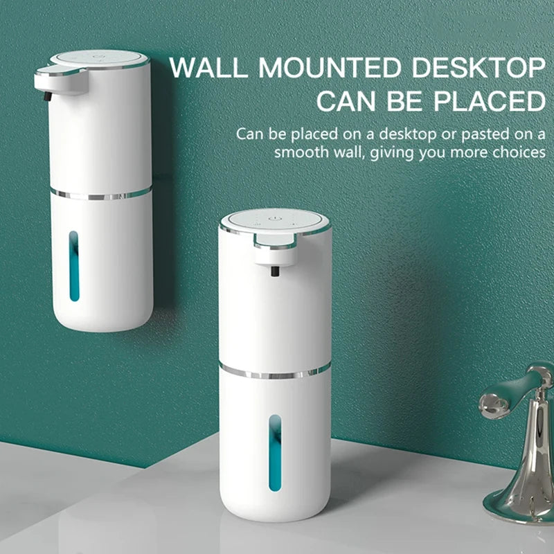 Waterproof Automatic Soap Dispenser 350ml Foaming Soap Dispenser Type C Rechargeable Electric  Adjustable Foam Soap Dispenser