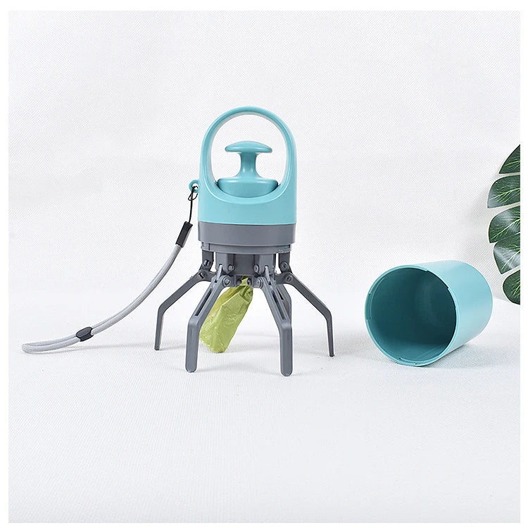 Portable Dog Pooper Scooper with Garbage Bag Outdoor Pet Poop Grabber Claw Fecal Shovel Picker Dog Fecal Collector Cleaning Tool