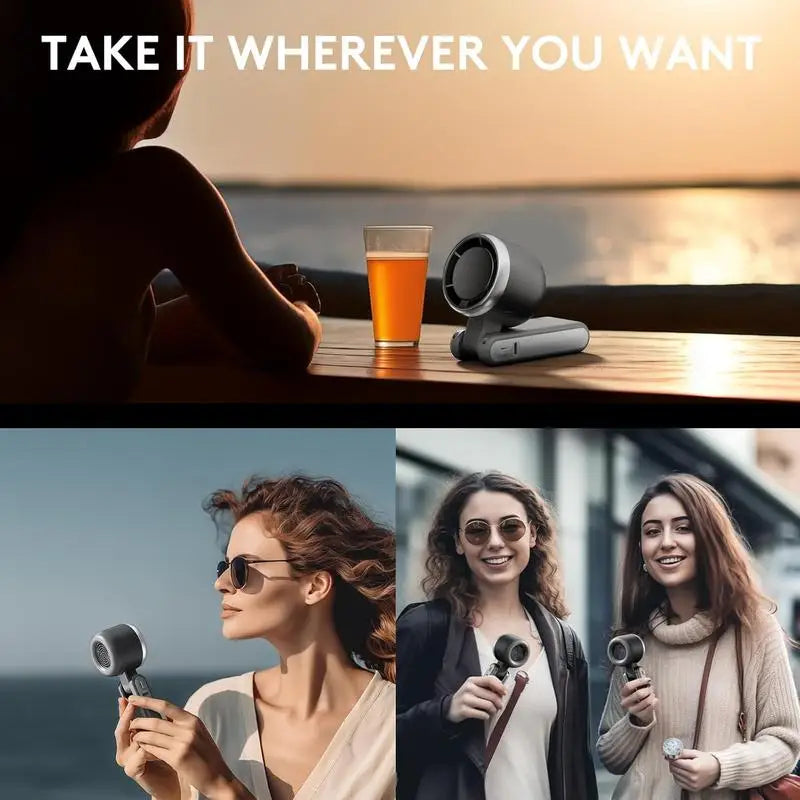 2025 Popular Portable Handheld Turbo Fan, 5 Gear Wind Hand Fan, Handheld Fan, Portable Mini Hand Fans, USB Rechargeable Turbo Fa