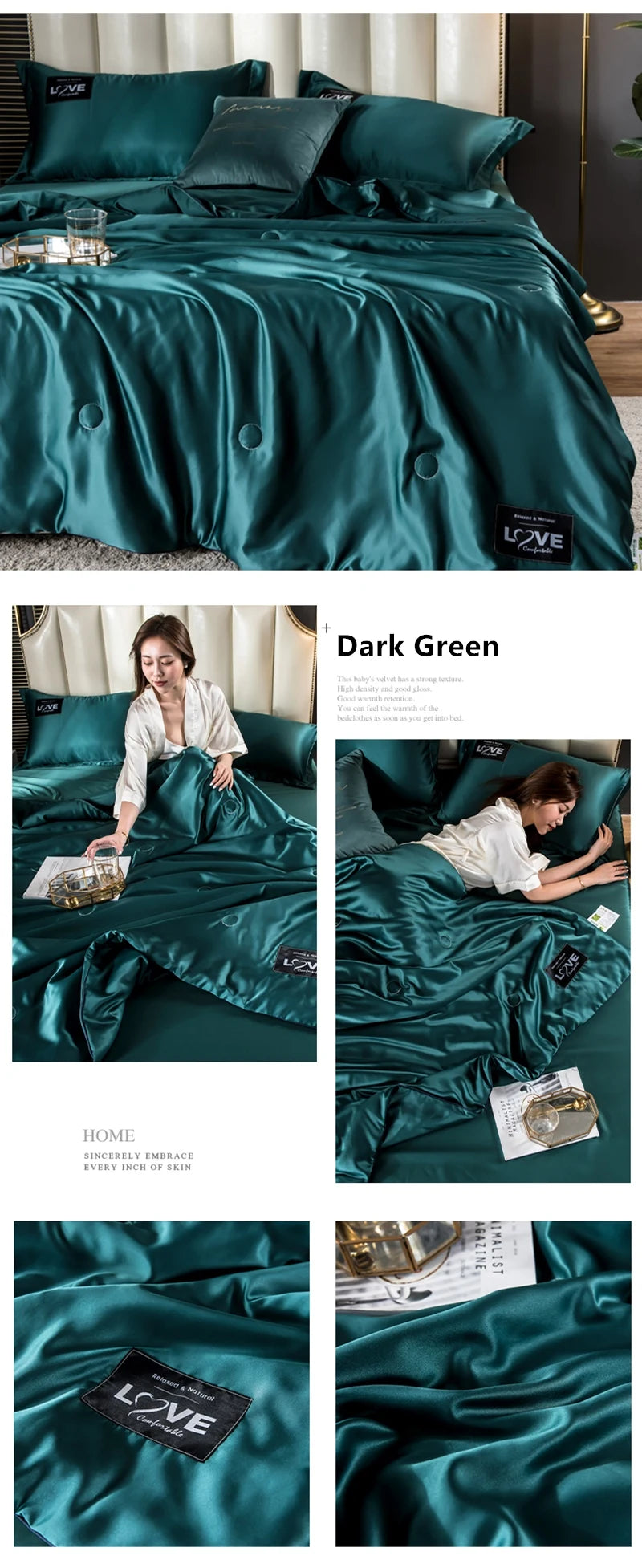 Summer Mulberry Silk Comforter Duvet Insert Luxury Natural Silk Blanket Satin Bedding Quilt Queen Single Double Twin Size Bed