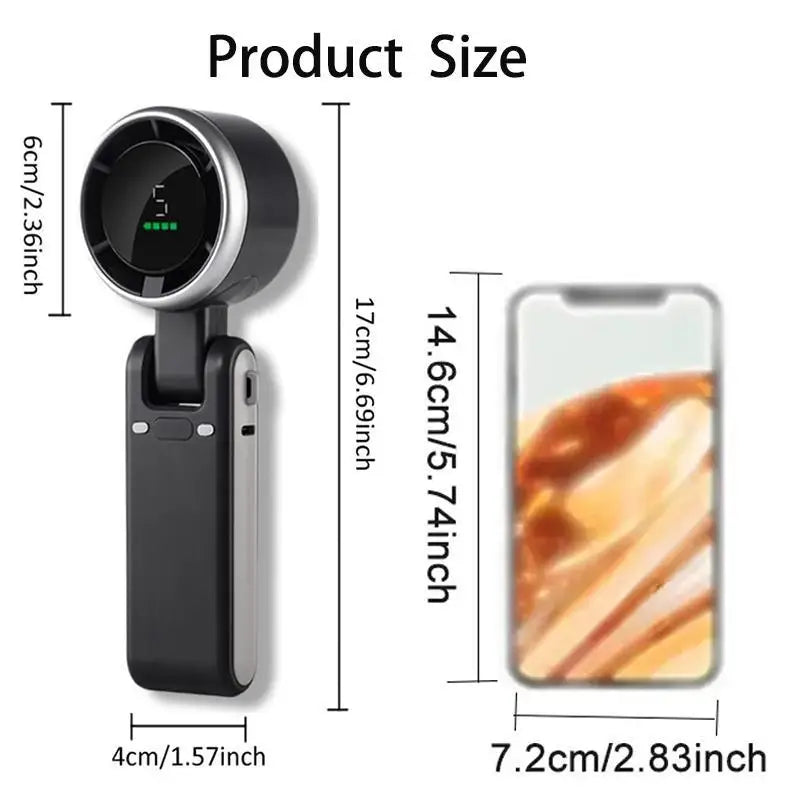 2025 Popular Portable Handheld Turbo Fan, 5 Gear Wind Hand Fan, Handheld Fan, Portable Mini Hand Fans, USB Rechargeable Turbo Fa