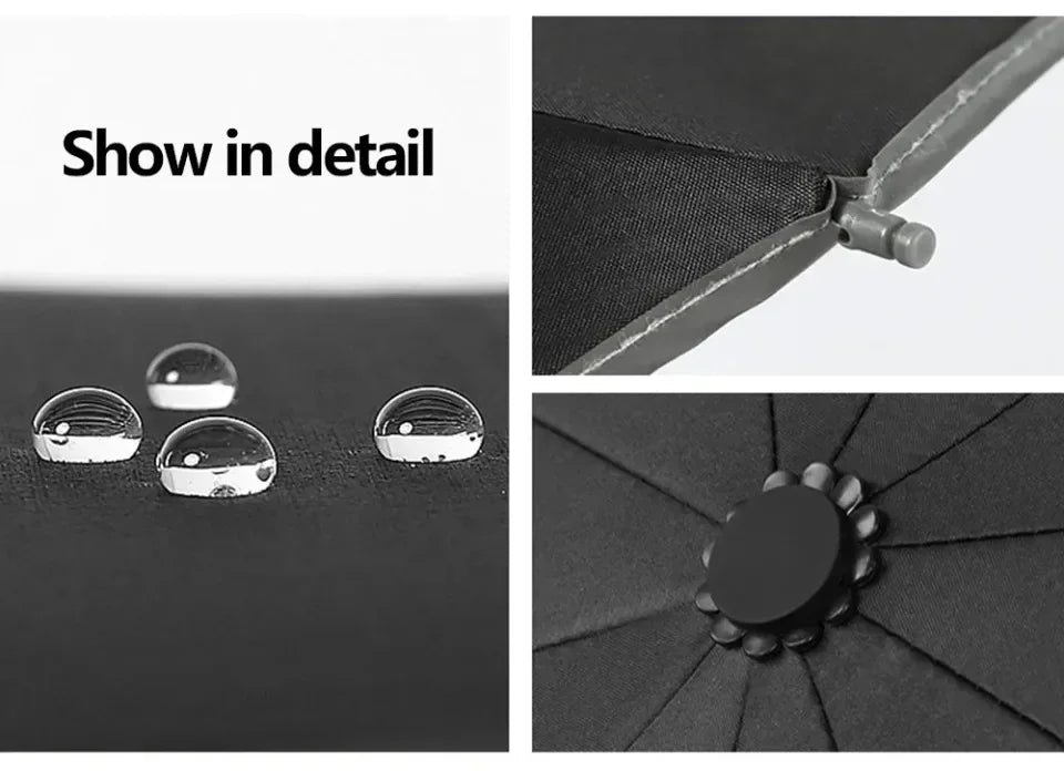 Folding Automatic Umbrella Business UV Protection Sunshade with Led Lighted Reinforced Wind Resistant and Waterproof Umbrella