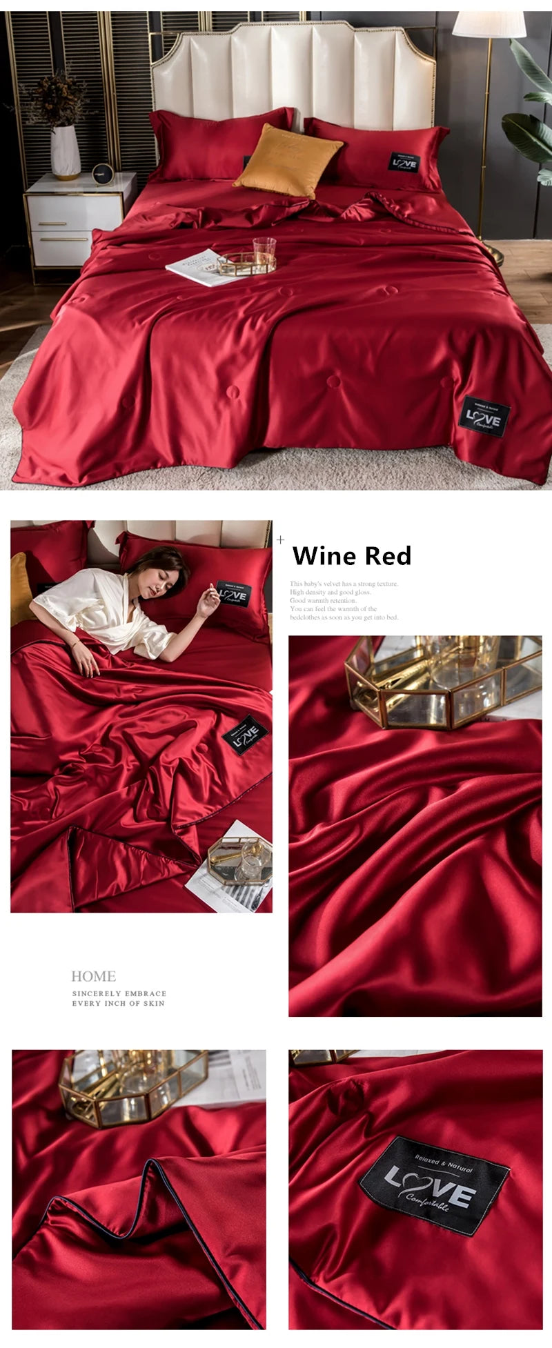 Summer Mulberry Silk Comforter Duvet Insert Luxury Natural Silk Blanket Satin Bedding Quilt Queen Single Double Twin Size Bed