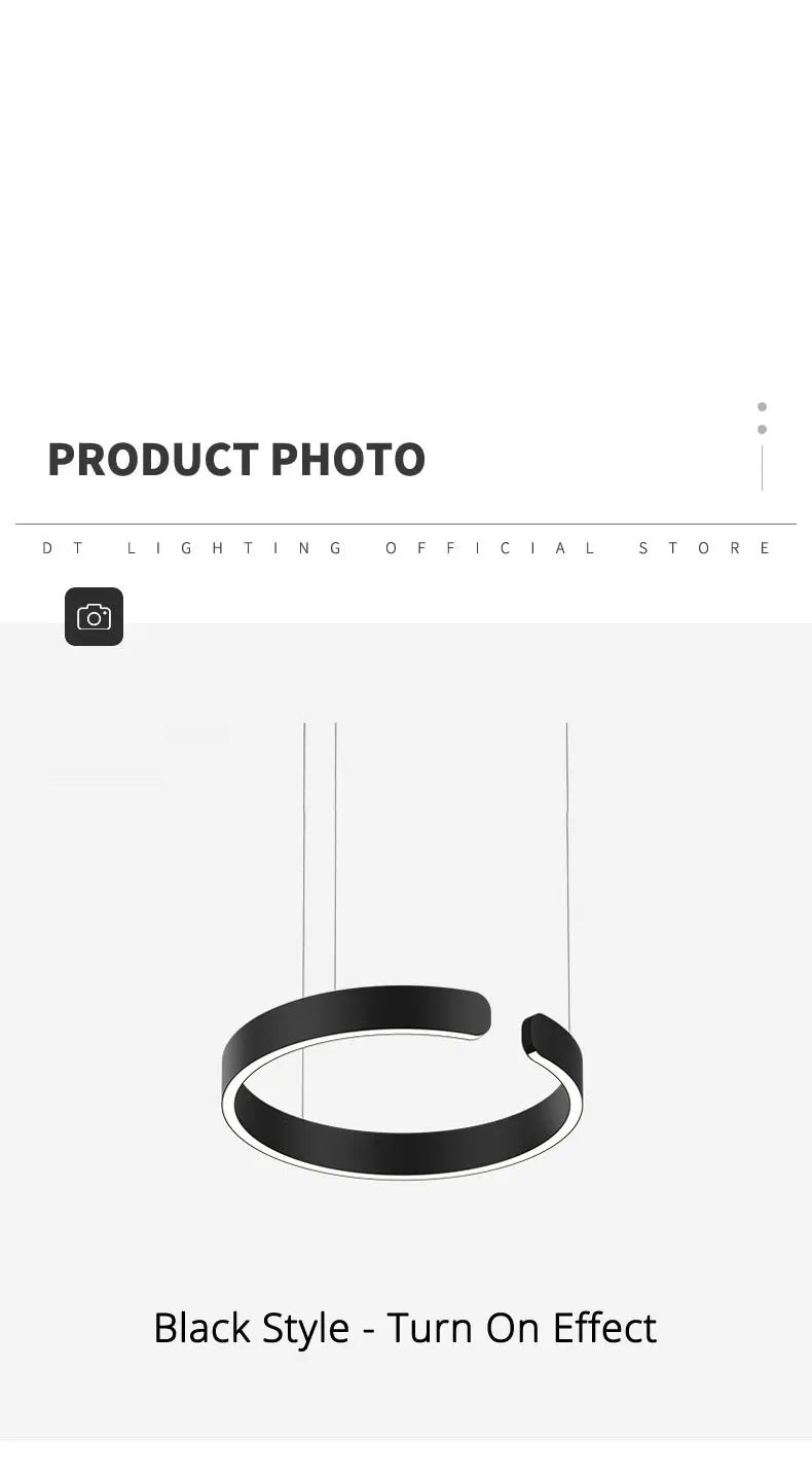 Nordic Led Ring Chandelier Modern Design Rose Gold Black White and Gold Lamp For Living Room Staircase Hotel Kitchen Bar Lights