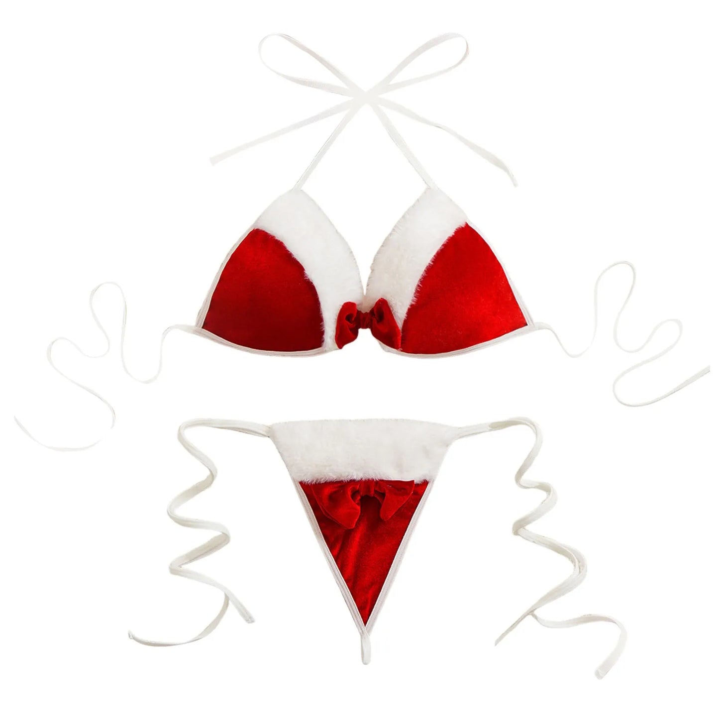 2025 Lace Embroidery Bra Set Sexy Christmas Lingerie Set For Women Santa Costume Velvet Xmas Christmas Bra And Exotic Lingerie