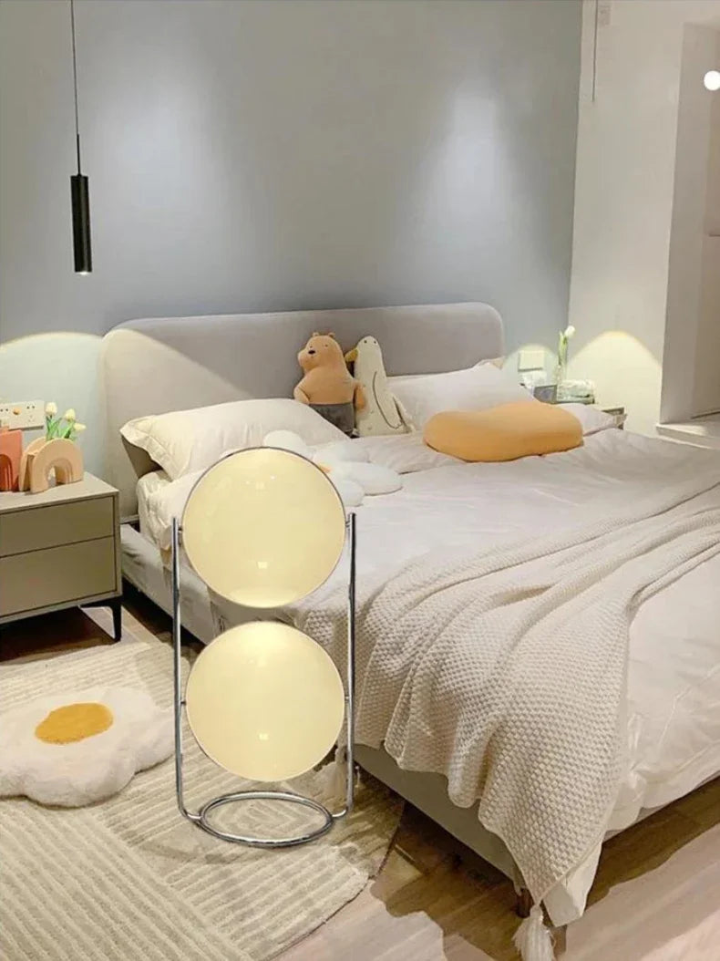 Garrault  Delord Floor Lamp Chrome Metal White Acrylic Ball Floor Light Living Room Hotel Room Sofa  Decoration Lamp