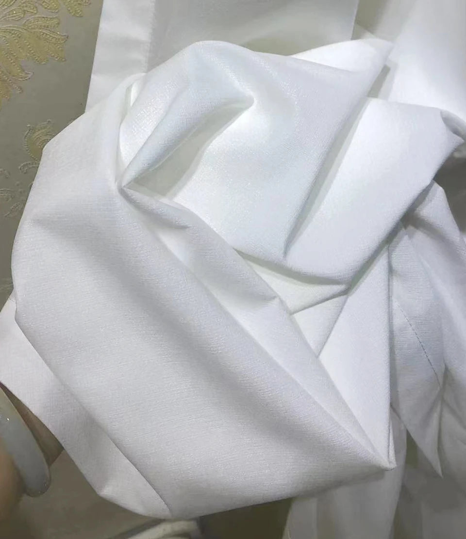 Asazal White Tulle High Quality Thick Yarn Luxury Chiffon Window Curtains For Bedroom Villa Opaque Drapes Living Room Decoration