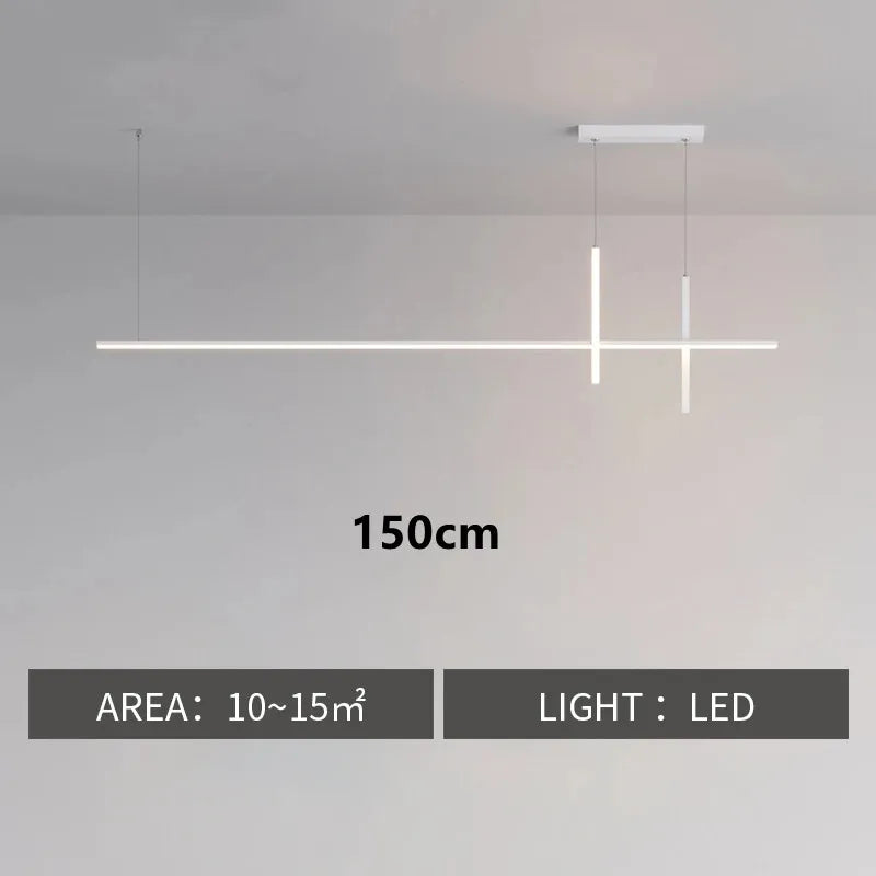 Modern Minimalist Led Chandelier Dimmable Black for Table Dining Room Kitchen Bar Pendant Lamp Lighting Suspension Design Luster