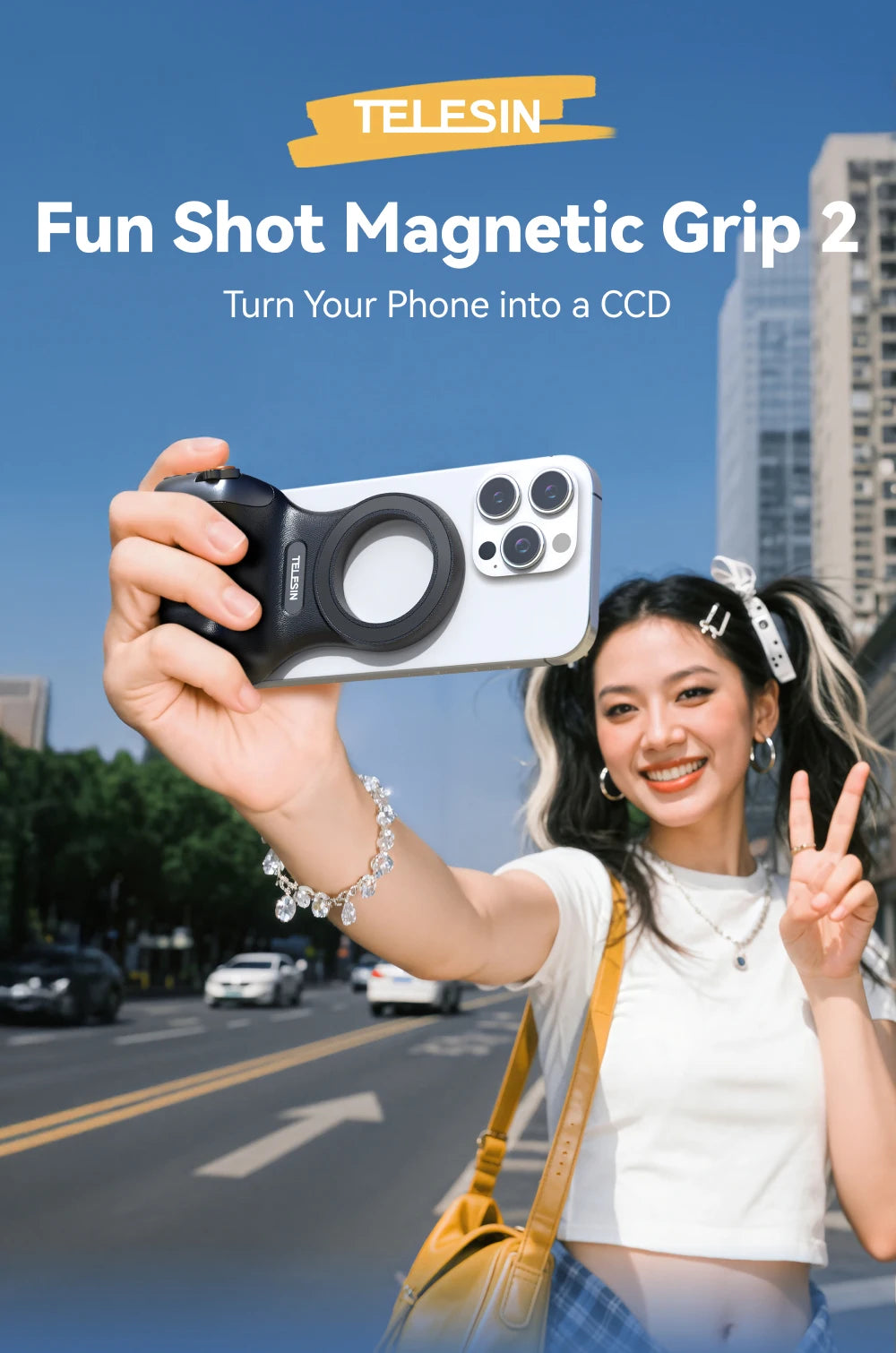 Magnetic Phone Camera Shoot Hand Grip Phone Holder Shooting Aid Remote Control Handle for Iphone HUAWEI SAMSUNG Phone