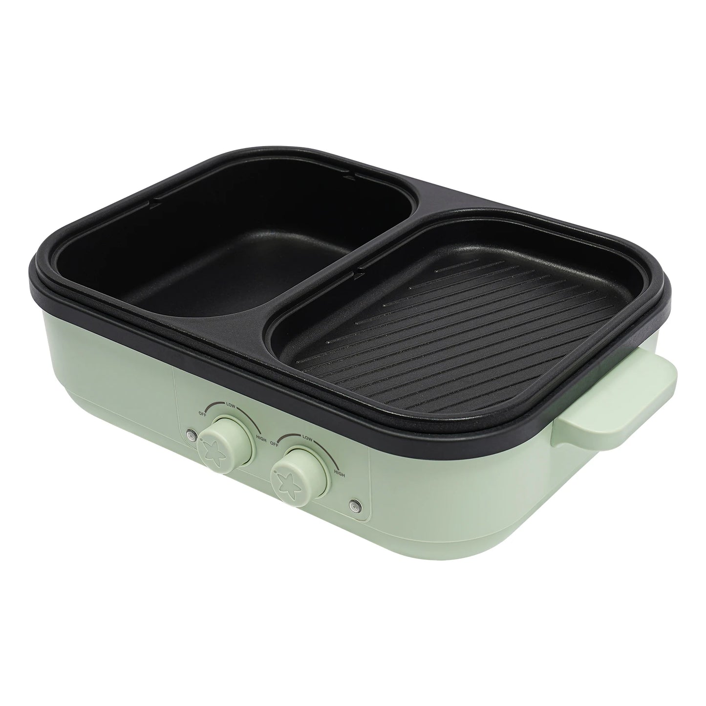 Electric Hot Pot With Grill Area Multi-purpose Hot Pot 2-In-1 Dual Temperature Control