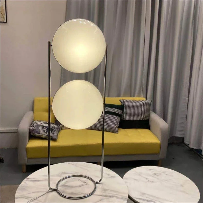 Garrault  Delord Floor Lamp Chrome Metal White Acrylic Ball Floor Light Living Room Hotel Room Sofa  Decoration Lamp